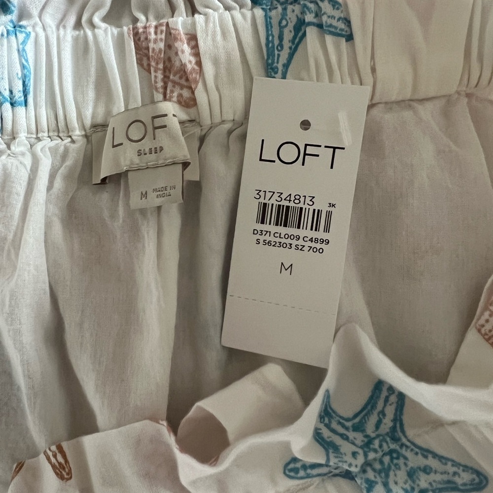 NWT Ann Taylor LOFT White Beach Print Tank Top Medium - Picture 6 of 8